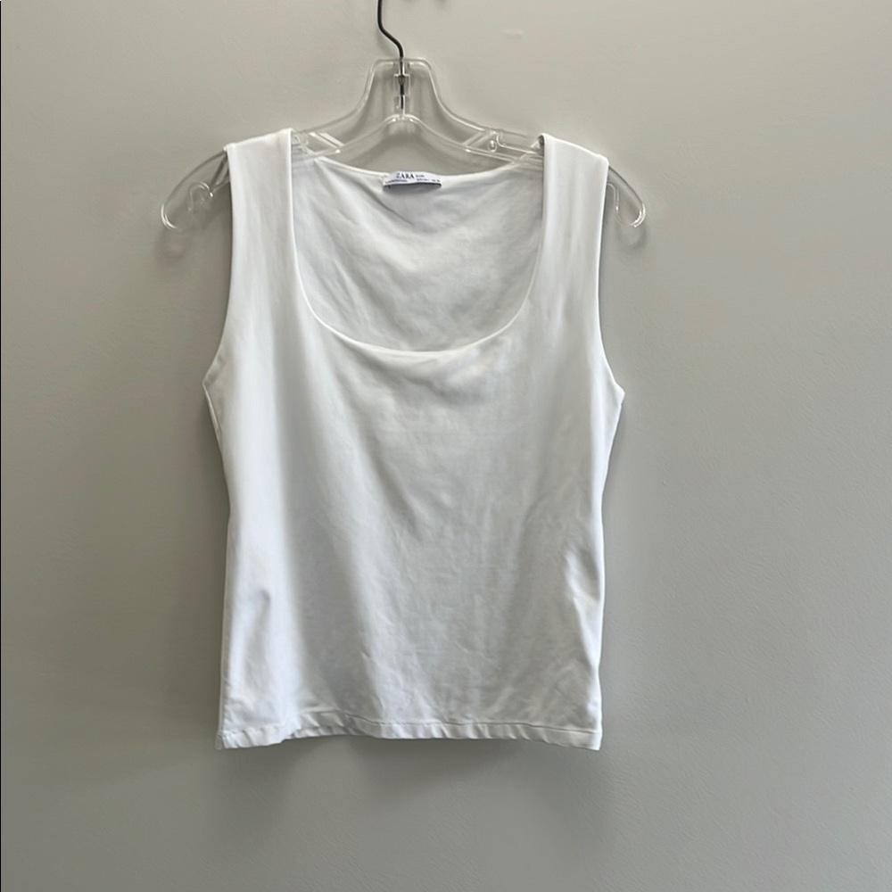 Zara White Fitted Tank Top
